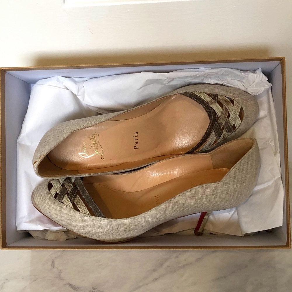 Grey Snakeskin Louboutin's Size 36.5